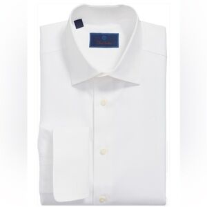 David Donahue White Dress Shirt, French Cuffs